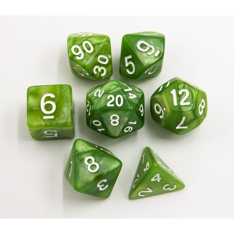 Dice Critical Hit: Poly 7 Set Marbled