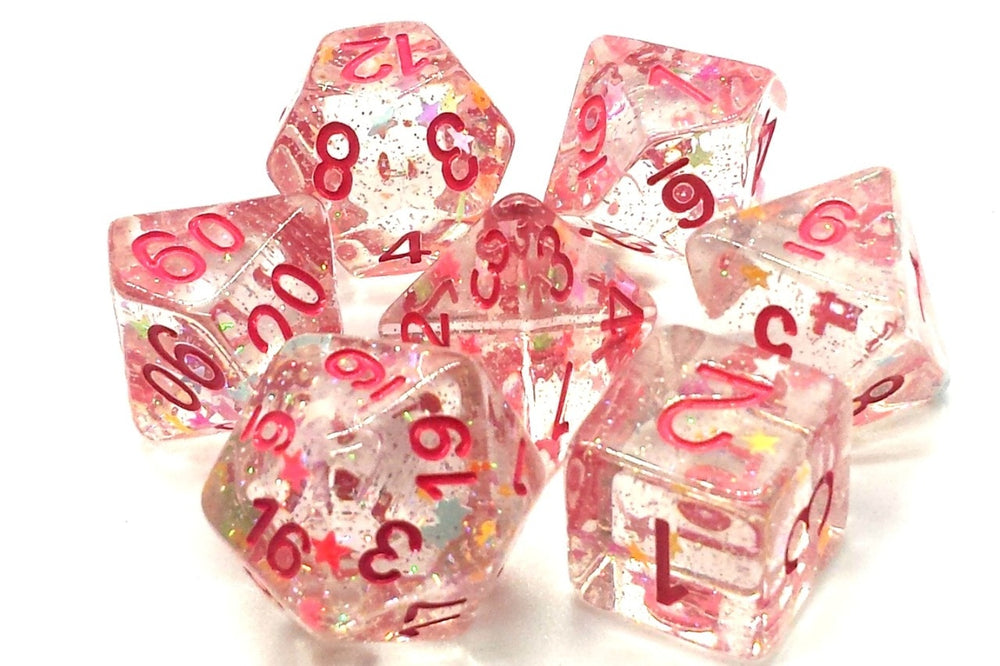 Dice Old School Dice: Poly 7 Set Infused Mixed Stars