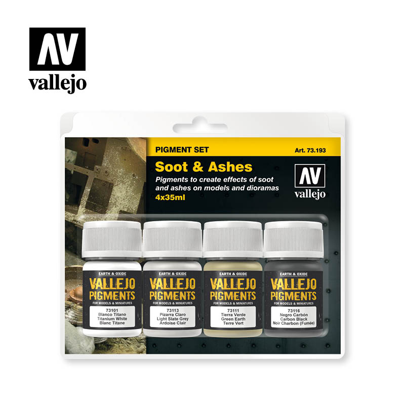 Paint Vallejo Set: Pigment 4 - Snow Soot Ash Industrial