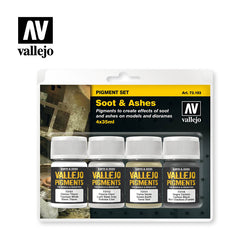 Paint Vallejo Set: Pigment 4 - Snow Soot Ash Industrial