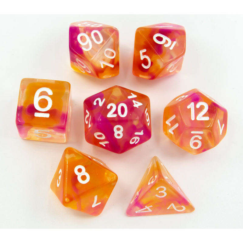 Dice Critical Hit: Poly 7 Set Swirl