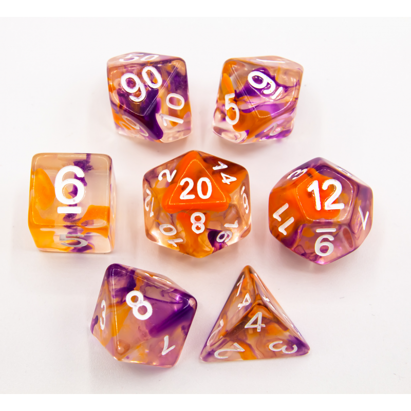Dice Critical Hit: Poly 7 Set Swirl