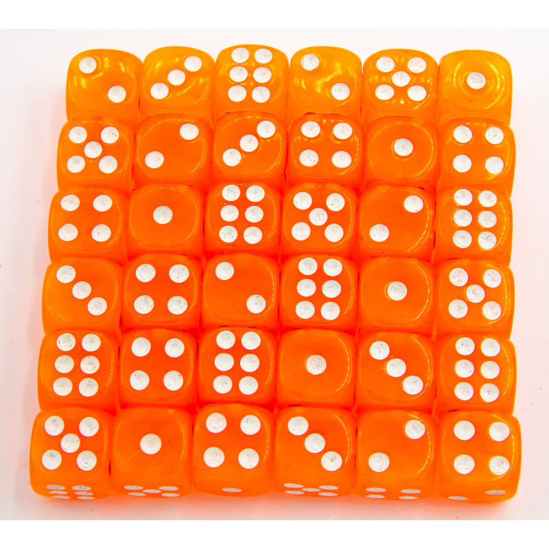 Dice Critical Hit: D06 12mm set of 36 Transparent