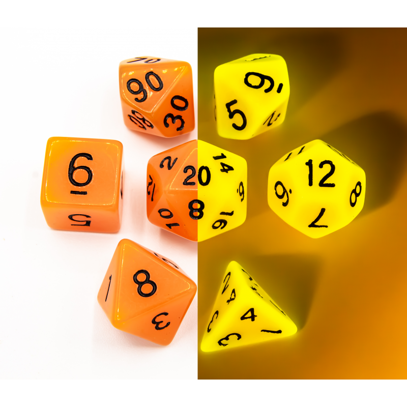 Dice Critical Hit: Poly 7 Set Glow In Dark