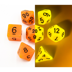 Dice Critical Hit: Poly 7 Set Glow In Dark