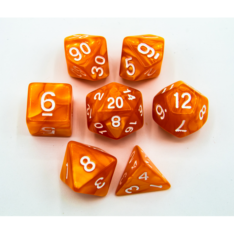 Dice Critical Hit: Poly 7 Set Marbled