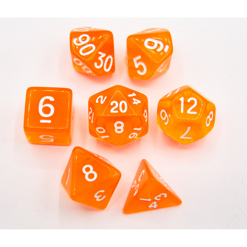 Dice Critical Hit: Poly 7 Set Transparent