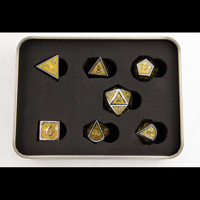 Dice Critical Hit: Poly 7 Set Metal