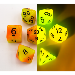 Dice Critical Hit: Poly 7 Set Fusion Glow In Dark