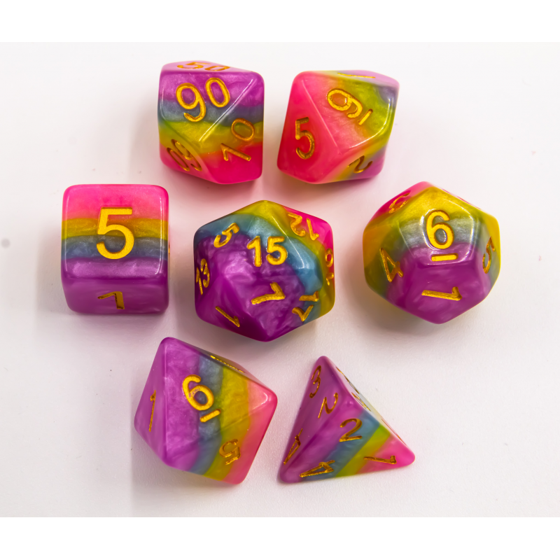 Dice Critical Hit: Poly 7 Set Multi-layer