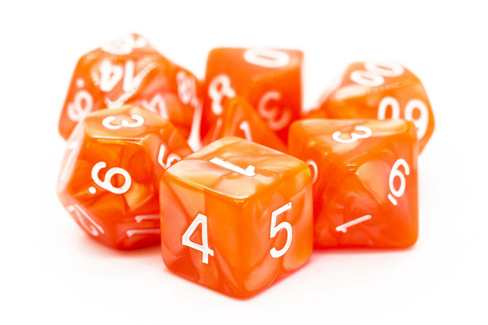 Dice Old School Dice: Poly 7 Set Pearl Drop