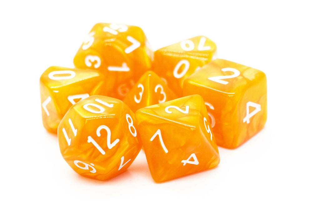 Dice Old School Dice: Poly 7 Set Pearl Drop
