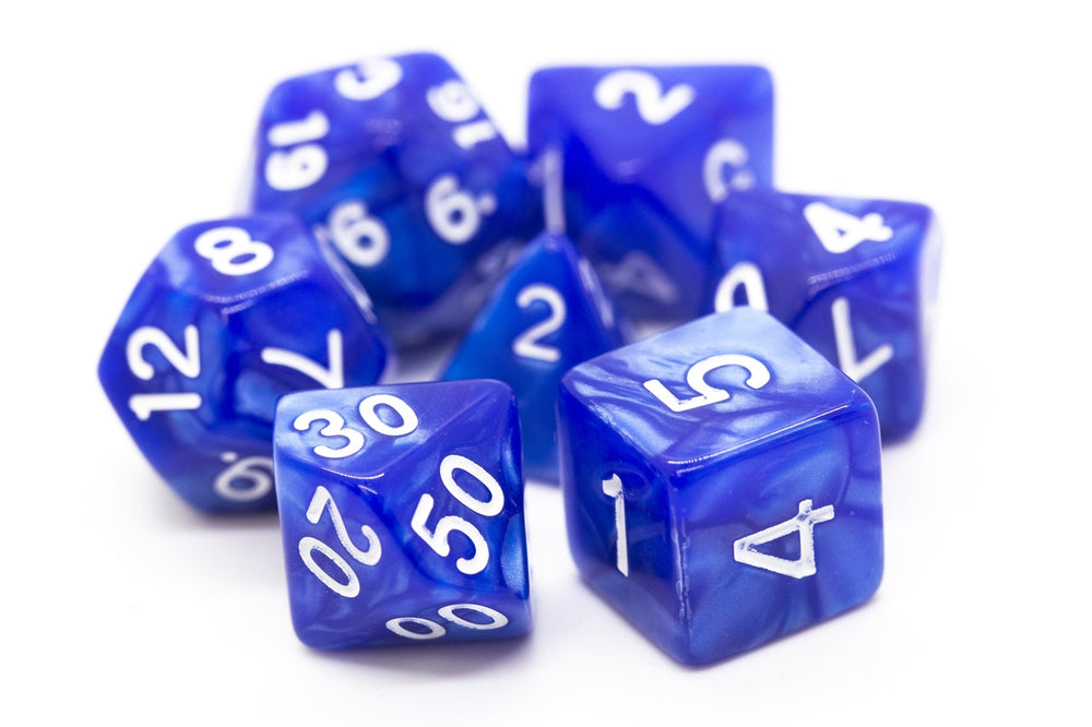 Dice Old School Dice: Poly 7 Set Pearl Drop