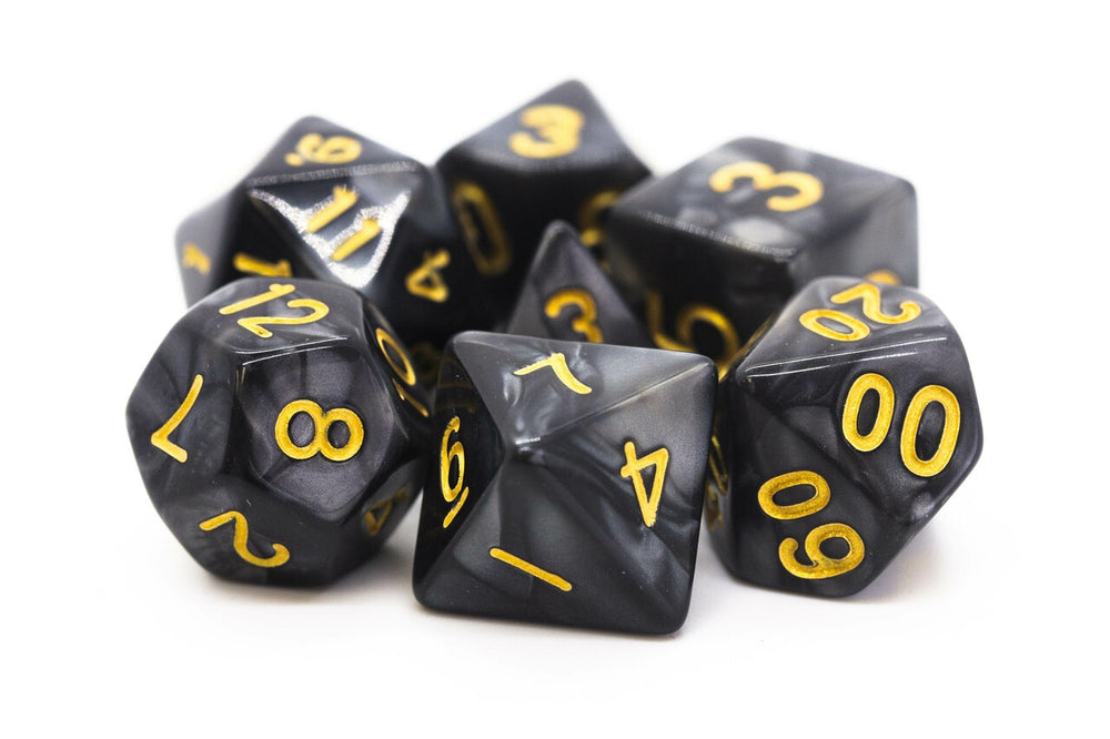 Dice Old School Dice: Poly 7 Set Pearl Drop