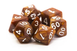Dice Old School Dice: Poly 7 Set Pearl Drop