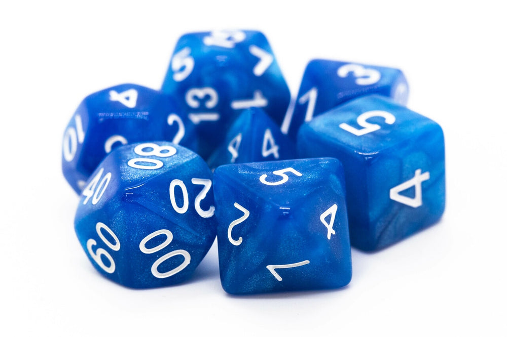 Dice Old School Dice: Poly 7 Set Pearl Drop