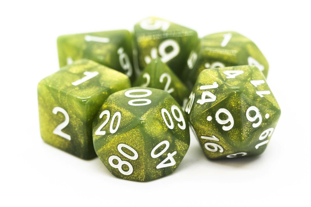Dice Old School Dice: Poly 7 Set Pearl Drop