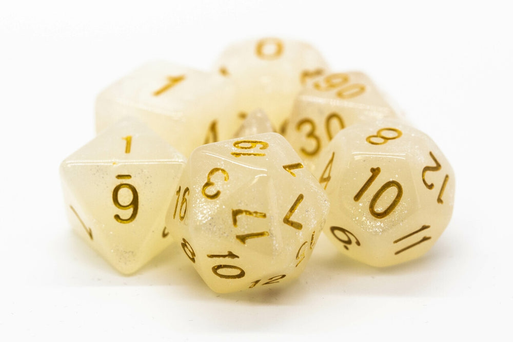 Dice Old School Dice: Poly 7 Set Pearl Drop