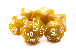Dice Old School Dice: Poly 7 Set Pearl Drop