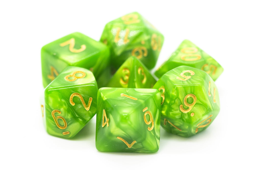 Dice Old School Dice: Poly 7 Set Pearl Drop