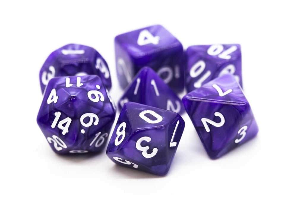 Dice Old School Dice: Poly 7 Set Pearl Drop