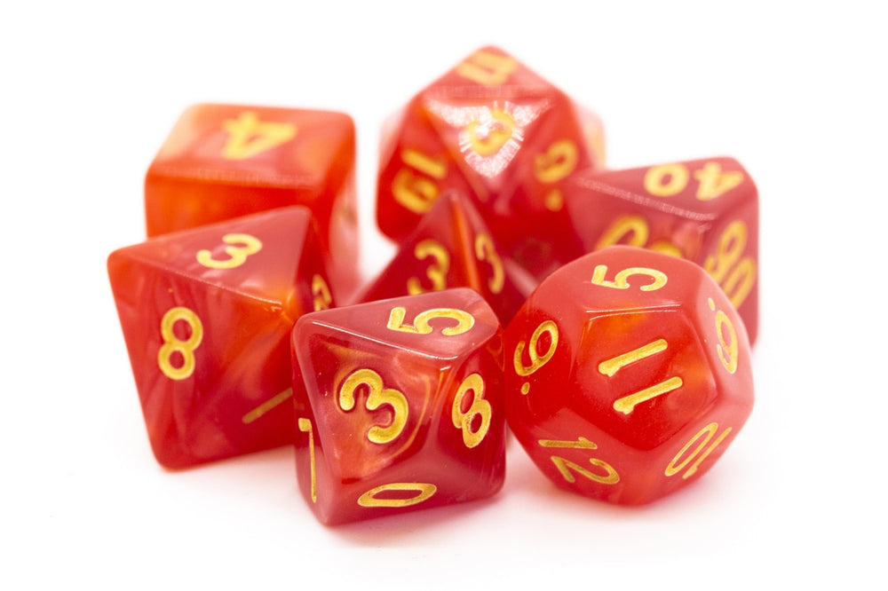 Dice Old School Dice: Poly 7 Set Pearl Drop