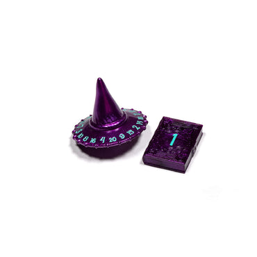 Dice Polyhero Wizard: d20 Wizard Hat and d2 Spellbook