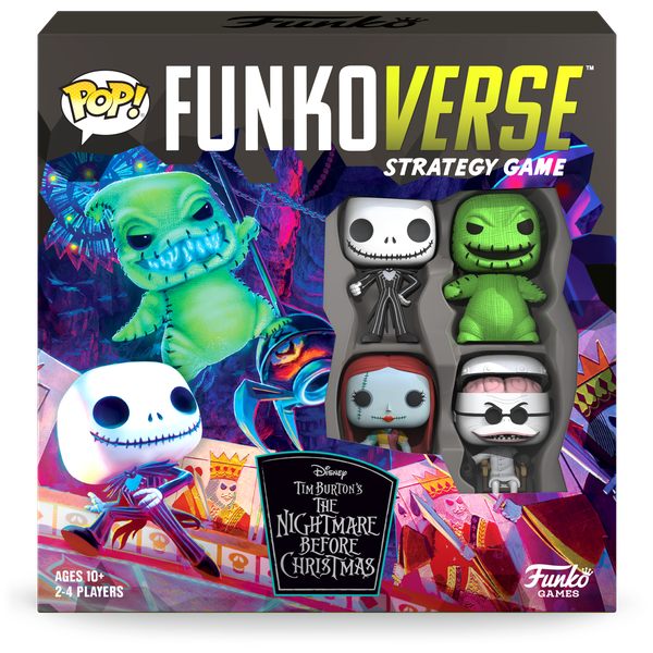 POP Funkoverse Game: Nightmare Before Christmas 100 - Jack Skellington, Sally, Oogie Boogie, and Dr. Finkelstein