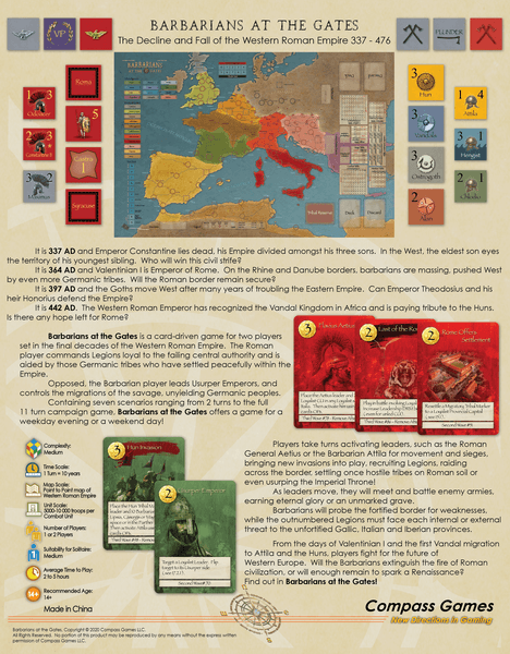 Barbarians at the Gates: The Decline and Fall of the Western Roman Empire 337-476 AD