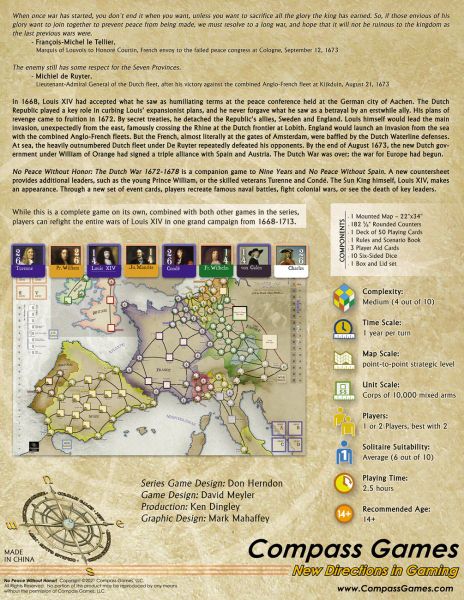 No Peace Without Honor!: The Dutch War 1672-1678