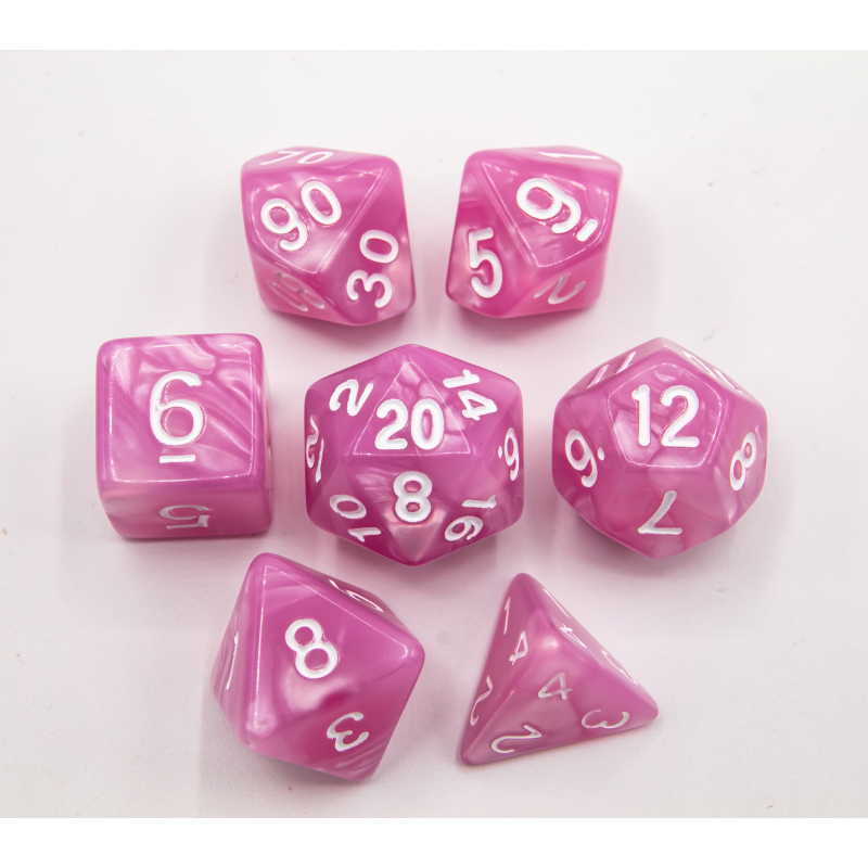 Dice Critical Hit: Poly 7 Set Marbled