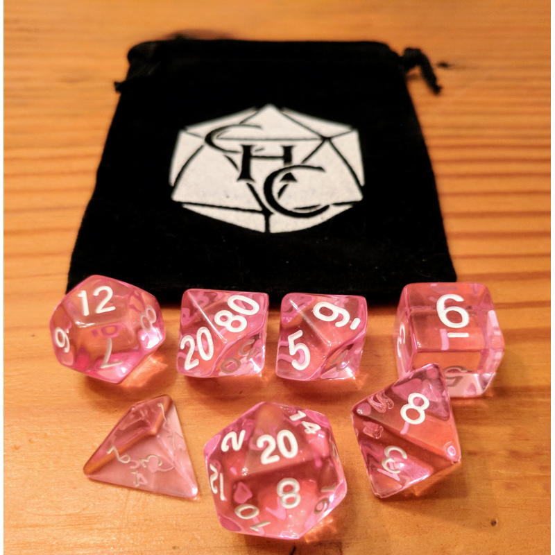 Dice Critical Hit: Poly 7 Set Transparent