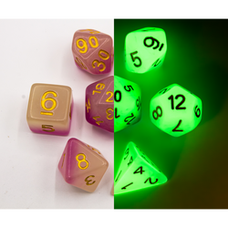 Dice Critical Hit: Poly 7 Set Fusion Glow In Dark