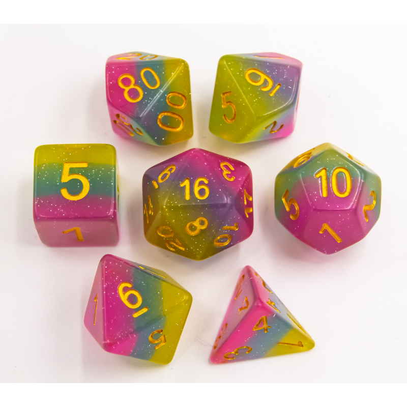 Dice Critical Hit: Poly 7 Set Aurora