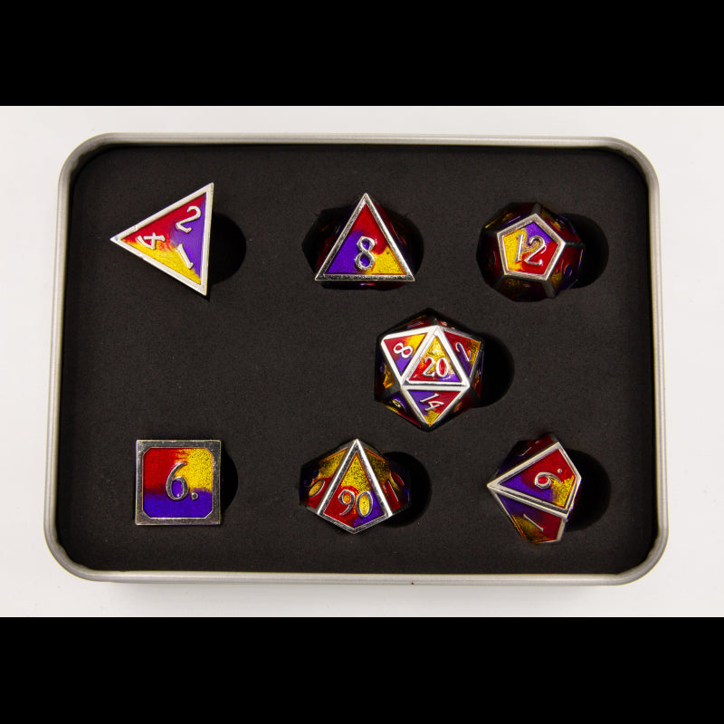 Dice Critical Hit: Poly 7 Set Metal