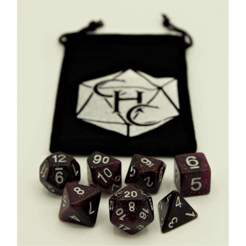 Dice Critical Hit: Poly 7 Set Dark Nebula