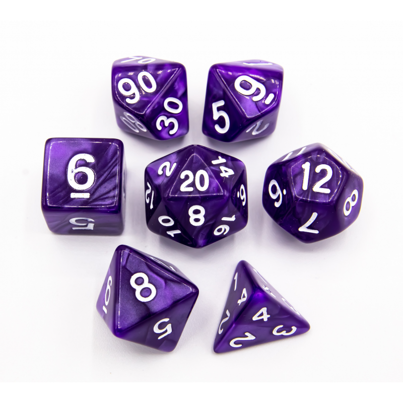 Dice Critical Hit: Poly 7 Set Marbled