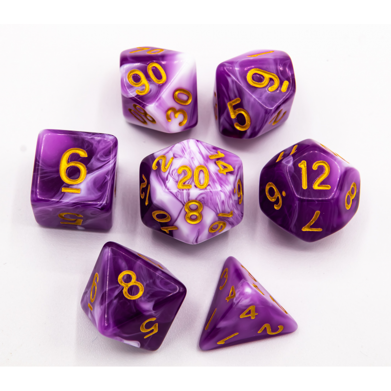 Dice Critical Hit: Poly 7 Set Milky