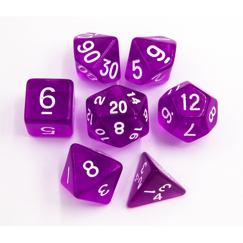 Dice Critical Hit: Poly 7 Set Transparent