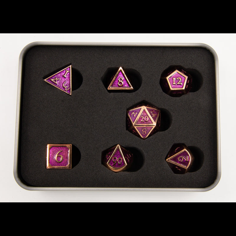 Dice Critical Hit: Poly 7 Set Metal