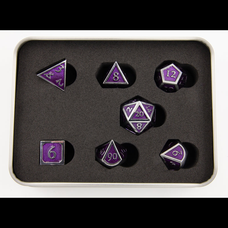 Dice Critical Hit: Poly 7 Set Metal