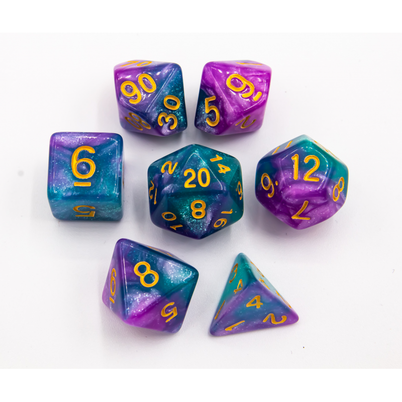 Dice Critical Hit: Poly 7 Set Sparkly Fusion