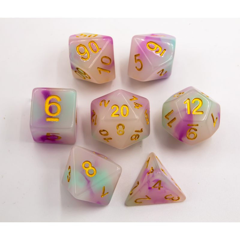 Dice Critical Hit: Poly 7 Set Jade Fusion
