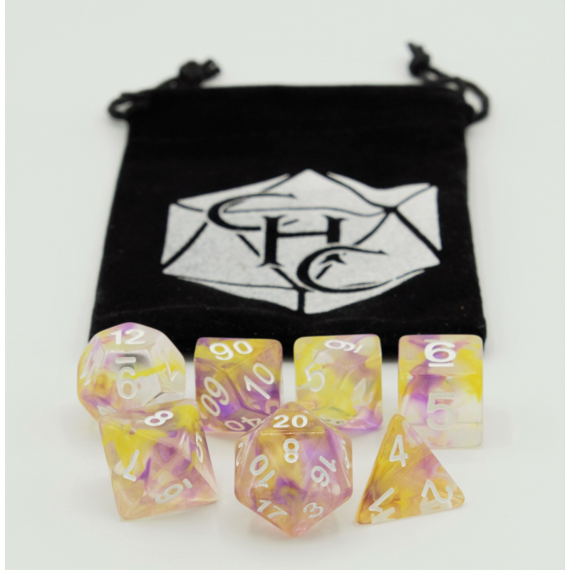 Dice Critical Hit: Poly 7 Set Swirl