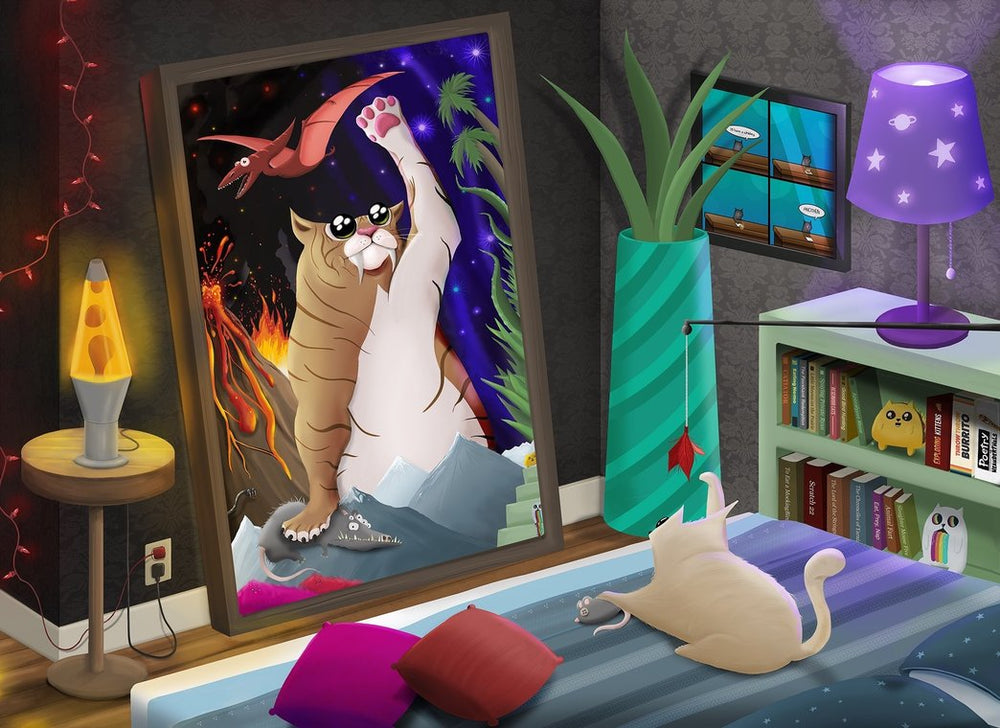 Puzzle Exploding Kittens: 1000 Piece Cat in the Mirror