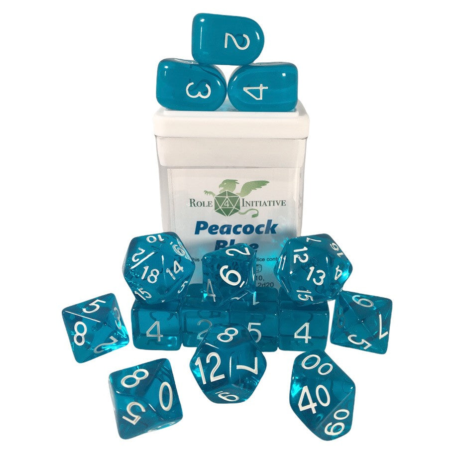 Dice Role 4 Initiative: Poly 15 Set Translucent