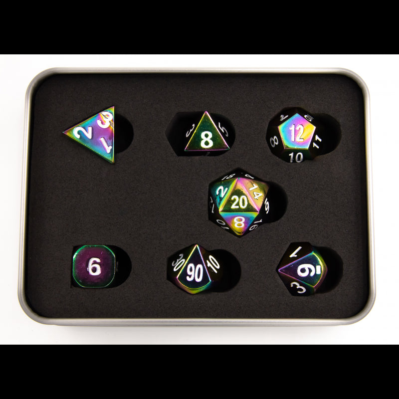 Dice Critical Hit: Poly 7 Set Metal