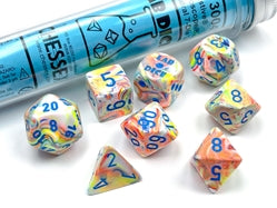 Dice Chessex: Poly 7 set Tube Lab Dice Festive