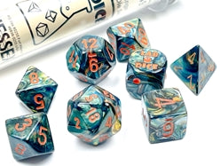 Dice Chessex: Poly 7 set Tube Lab Dice Lustrous