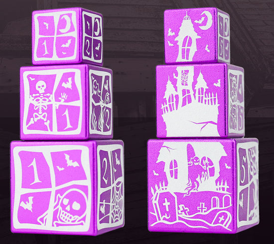 Dice Sirius Stackable Set: Engraved Aluminum